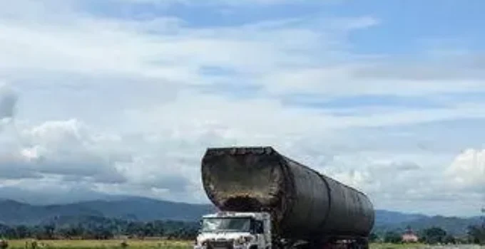 deslocamento da carga superdimensionada