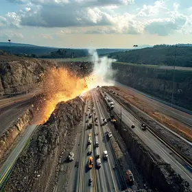detonação de rochas na Serra das Araras