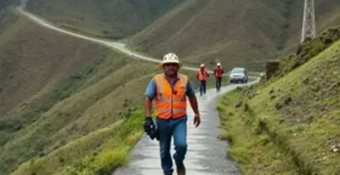 Homem sobre passarela na Rodovia Anhanguera